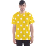 Polka Dots - White on Gold Yellow Men s Sport Mesh Tee
