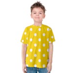 Polka Dots - White on Gold Yellow Kid s Cotton Tee