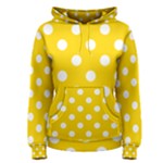 Polka Dots - White on Gold Yellow Women s Pullover Hoodie