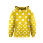 Polka Dots - White on Gold Yellow Kid s Pullover Hoodie