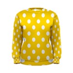 Polka Dots - White on Gold Yellow Women s Sweatshirt