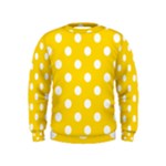 Polka Dots - White on Gold Yellow Kid s Sweatshirt