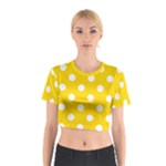 Polka Dots - White on Gold Yellow Cotton Crop Top