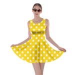Polka Dots - White on Gold Yellow Skater Dress