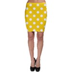 Polka Dots - White on Gold Yellow Bodycon Skirt