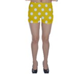 Polka Dots - White on Gold Yellow Skinny Shorts