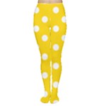 Polka Dots - White on Gold Yellow Women s Tights