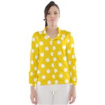 Polka Dots - White on Gold Yellow Wind Breaker (Women)