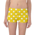 Polka Dots - White on Gold Yellow Boyleg Bikini Bottoms