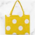 Polka Dots - White on Gold Yellow Mini Tote Bag
