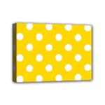 Polka Dots - White on Gold Yellow Mini Canvas 7  x 5  (Stretched)