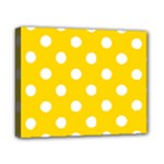 Polka Dots - White on Gold Yellow Canvas 10  x 8  (Stretched)