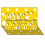 Polka Dots - White on Gold Yellow Happy Birthday 3D Greeting Card (8x4)