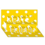 Polka Dots - White on Gold Yellow Best Friends 3D Greeting Card (8x4)