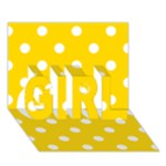 Polka Dots - White on Gold Yellow GIRL 3D Greeting Card (7x5)