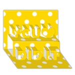 Polka Dots - White on Gold Yellow You Did It 3D Greeting Card (7x5)