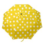 Polka Dots - White on Gold Yellow Folding Umbrella