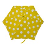 Polka Dots - White on Gold Yellow Mini Umbrella