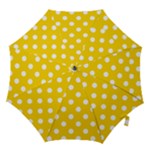 Polka Dots - White on Gold Yellow Hook Handle Umbrella (Small)