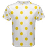 Polka Dots - Gold Yellow on White Men s Cotton Tee