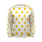Polka Dots - Gold Yellow on White Women s Sweatshirt