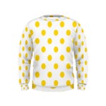 Polka Dots - Gold Yellow on White Kid s Sweatshirt