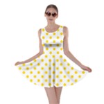 Polka Dots - Gold Yellow on White Skater Dress