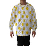 Polka Dots - Gold Yellow on White Hooded Wind Breaker (Kids)