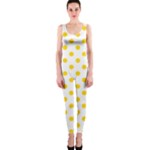 Polka Dots - Gold Yellow on White OnePiece Catsuit