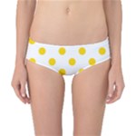 Polka Dots - Gold Yellow on White Classic Bikini Bottoms