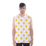 Polka Dots - Gold Yellow on White Men s Basketball Tank Top