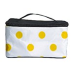 Polka Dots - Gold Yellow on White Cosmetic Storage Case