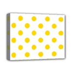 Polka Dots - Gold Yellow on White Deluxe Canvas 14  x 11  (Stretched)