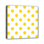 Polka Dots - Gold Yellow on White Mini Canvas 6  x 6  (Stretched)