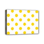 Polka Dots - Gold Yellow on White Mini Canvas 7  x 5  (Stretched)