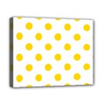 Polka Dots - Gold Yellow on White Canvas 10  x 8  (Stretched)