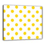Polka Dots - Gold Yellow on White Canvas 24  x 20  (Stretched)