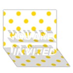 Polka Dots - Gold Yellow on White YOU ARE INVITED 3D Greeting Card (7x5)