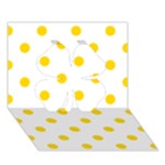 Polka Dots - Gold Yellow on White Clover 3D Greeting Card (7x5)
