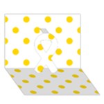 Polka Dots - Gold Yellow on White Ribbon 3D Greeting Card (7x5)
