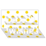 Polka Dots - Gold Yellow on White Best Wish 3D Greeting Card (8x4)