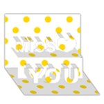 Polka Dots - Gold Yellow on White Miss You 3D Greeting Card (7x5)