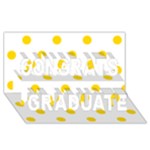 Polka Dots - Gold Yellow on White Congrats Graduate 3D Greeting Card (8x4)