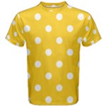 Polka Dots - White on Banana Yellow Men s Cotton Tee