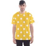 Polka Dots - White on Banana Yellow Men s Sport Mesh Tee