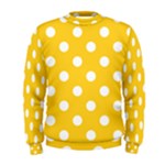 Polka Dots - White on Banana Yellow Men s Sweatshirt