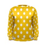 Polka Dots - White on Banana Yellow Women s Sweatshirt