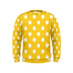 Polka Dots - White on Banana Yellow Kid s Sweatshirt
