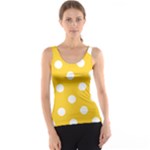 Polka Dots - White on Banana Yellow Tank Top
