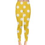 Polka Dots - White on Banana Yellow Women s Leggings